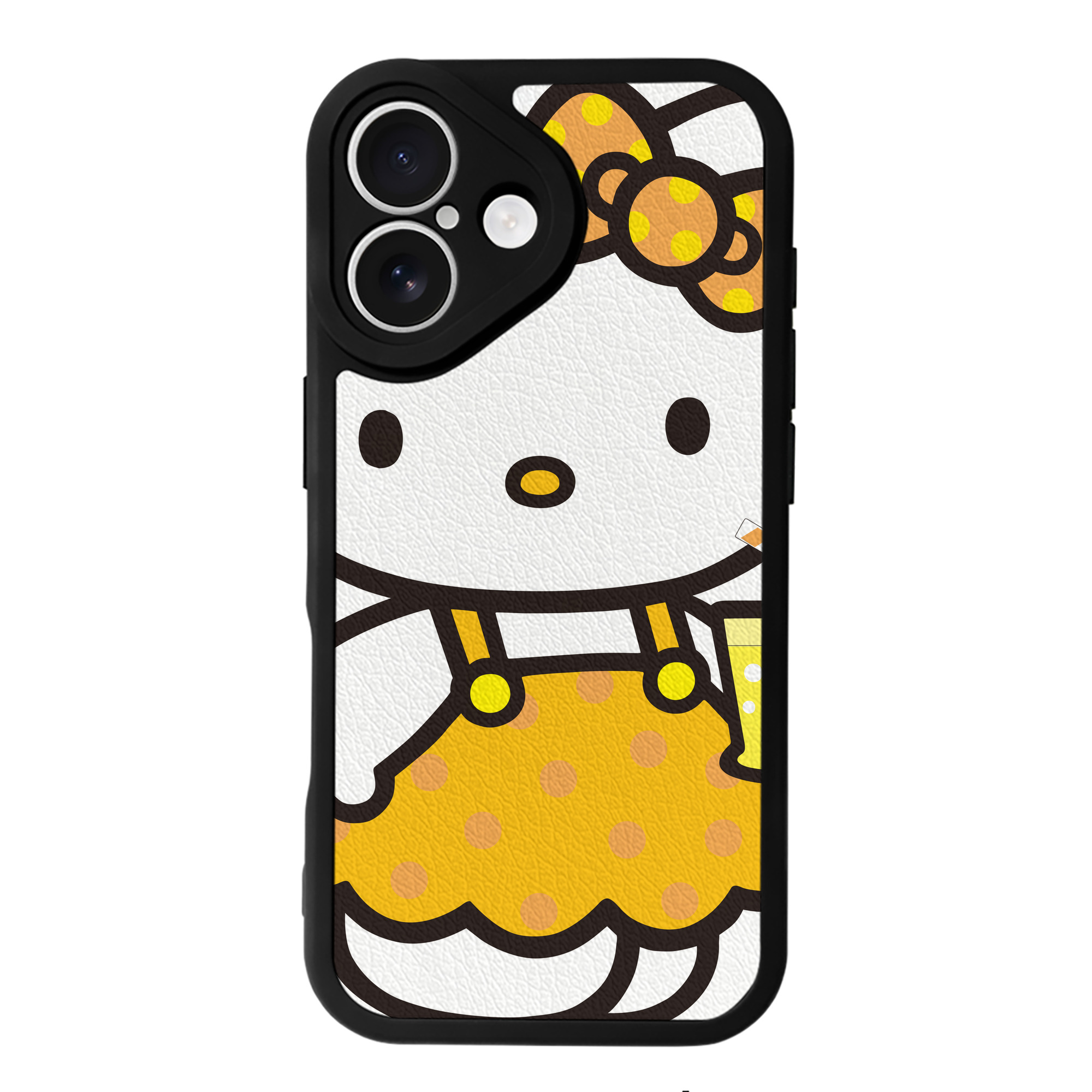 （画像用） Hello Kitty ハローキティ 【iPhone 16シリーズ対応】シリコンスマホケース（レザー調） 材質：シリコン